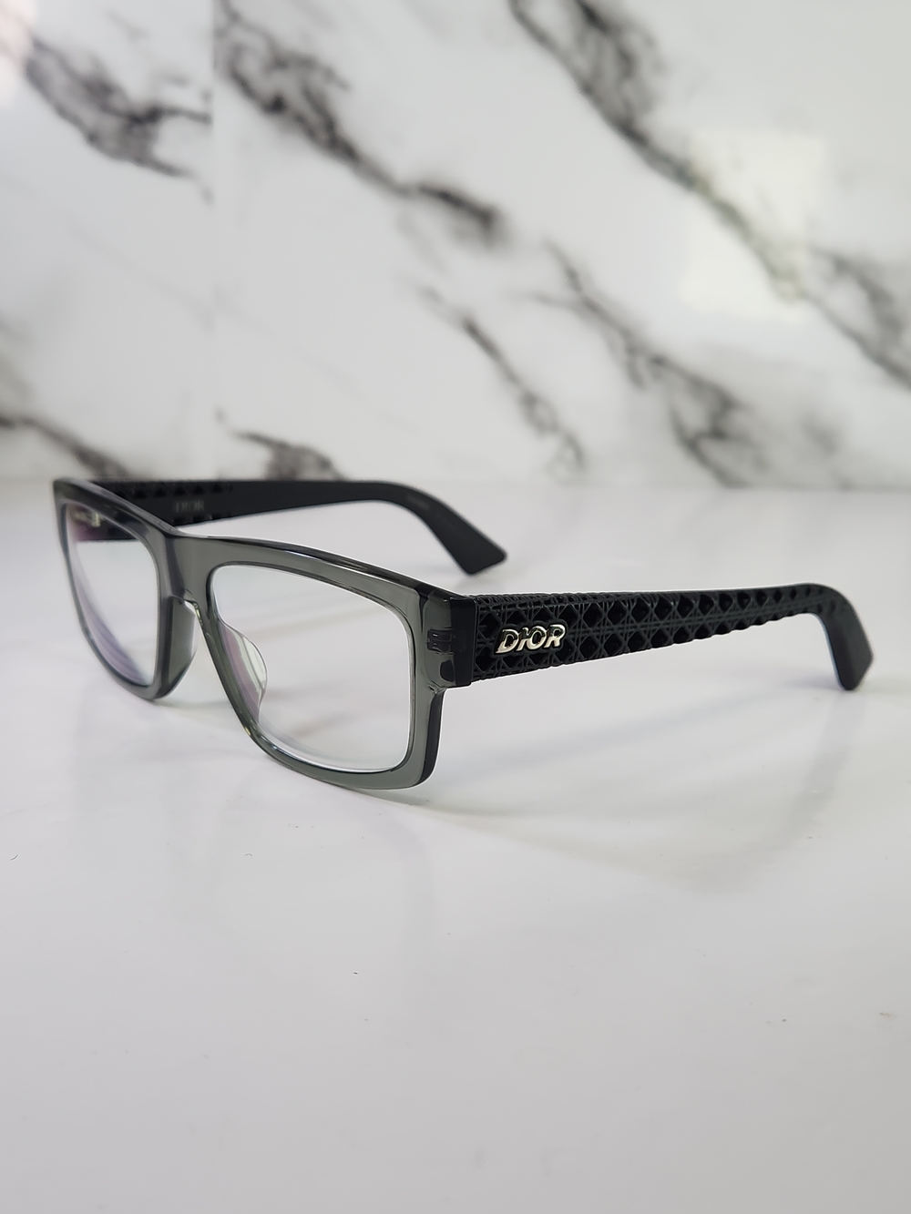 Christian Dior Eyeframe. DIOR Rectangular Frame Black And Grey DIOR3DO S1I